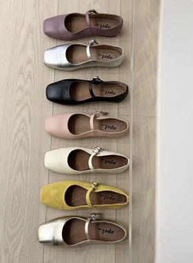 opel手工鞋优雅气质配裙子穿玛丽珍女鞋真皮鞋懒人鞋平底鞋韩国