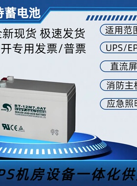 赛特BT-12M7.0AT蓄电池UPS电梯消防用铅酸(12V7Ah20HR)门禁电瓶