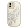 Distressed Beige Cross on Beige Background