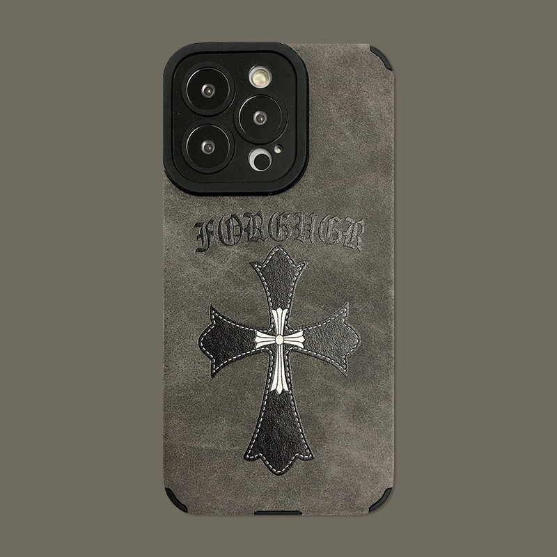 thumbnail for Applicable to iPhone17ProMax mobile phone case trendy brand croxin cross apple 16ProMax personalized suede 15Plus all-inclusive straight edge anti-drop protective case soft 13 couple 14 11