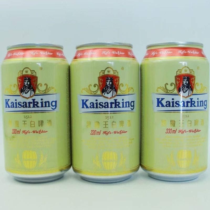 凯撒王啤酒白啤330ml*24听