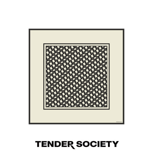 Tender Society  T for Tender系列黑白老花T纹丝巾
