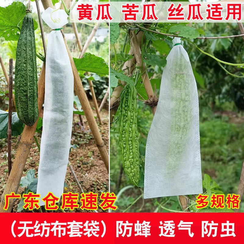 苦瓜套袋无纺布丝瓜防虫专用青黄瓜果水瓜套袋透气防蜂水果蝇针蜂