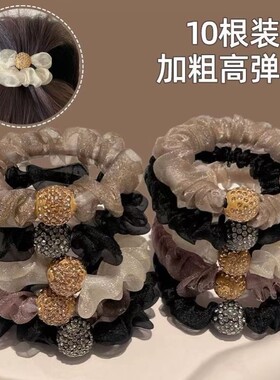 头绳新款高端皮筋发绳橡皮筋成人发圈饰品女士网纱扎头发精致高档