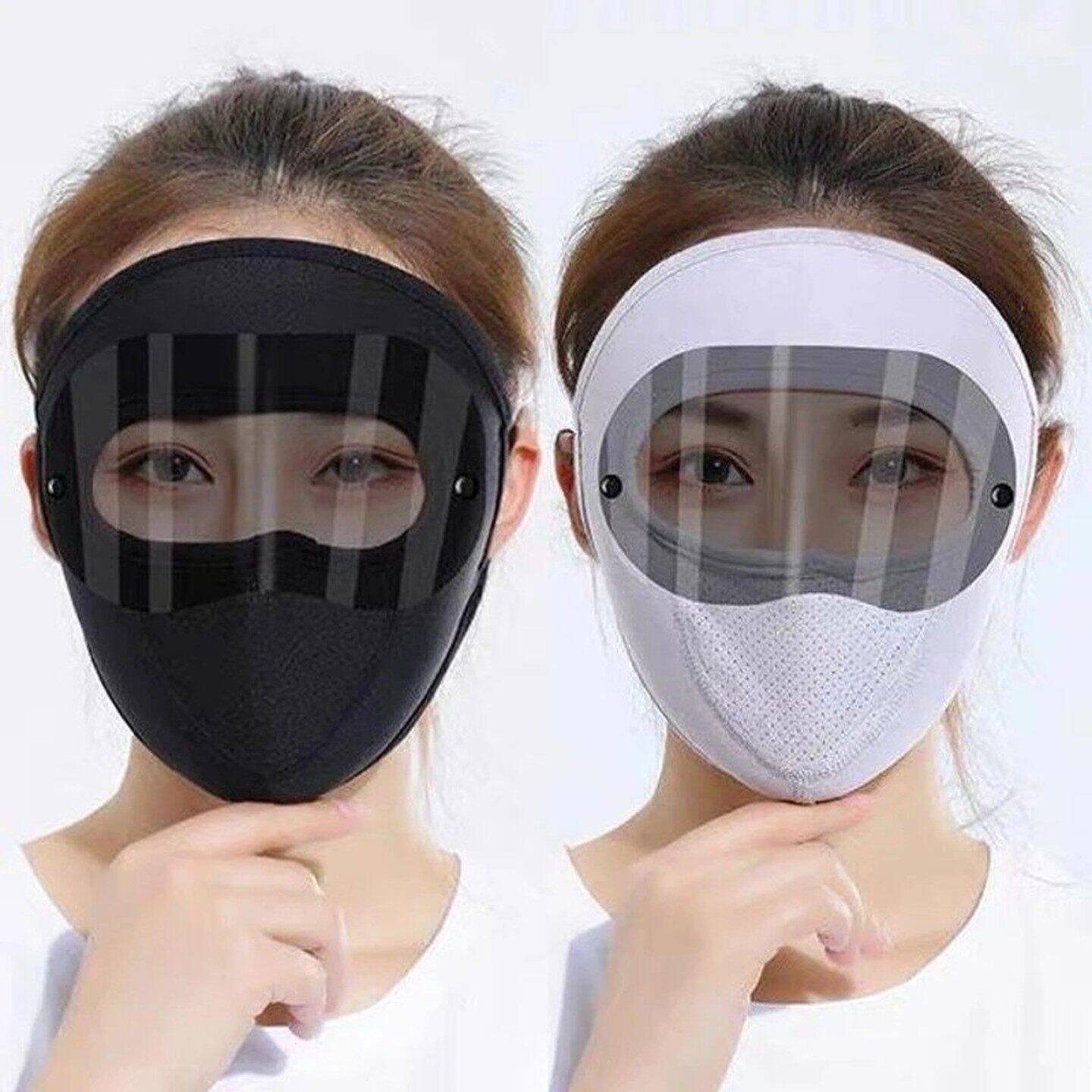 新款冰丝防晒口罩女夏骑行护颈防护全脸防尘透气面罩遮紫外线脸罩