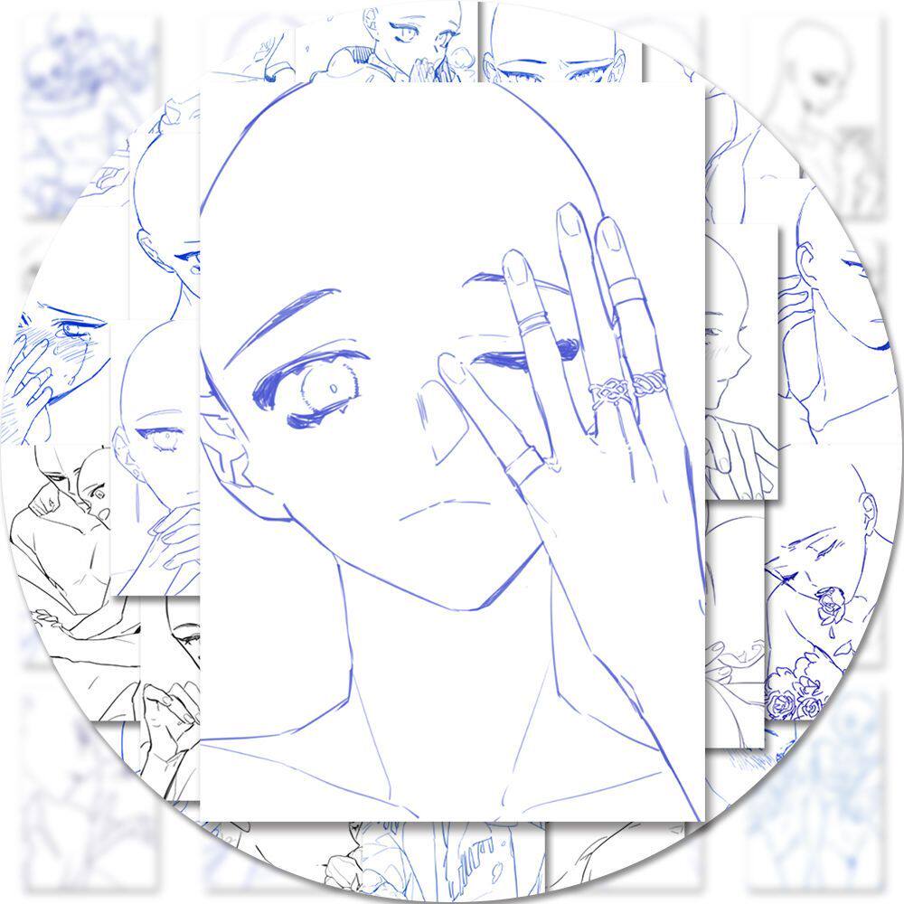 精选美术生绘画素材贴纸人体动态创意DIY手机壳平板防水贴画纸