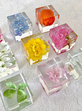 【小立方】植物樱花标本立方体树脂滴胶干花礼物非日本sola宙