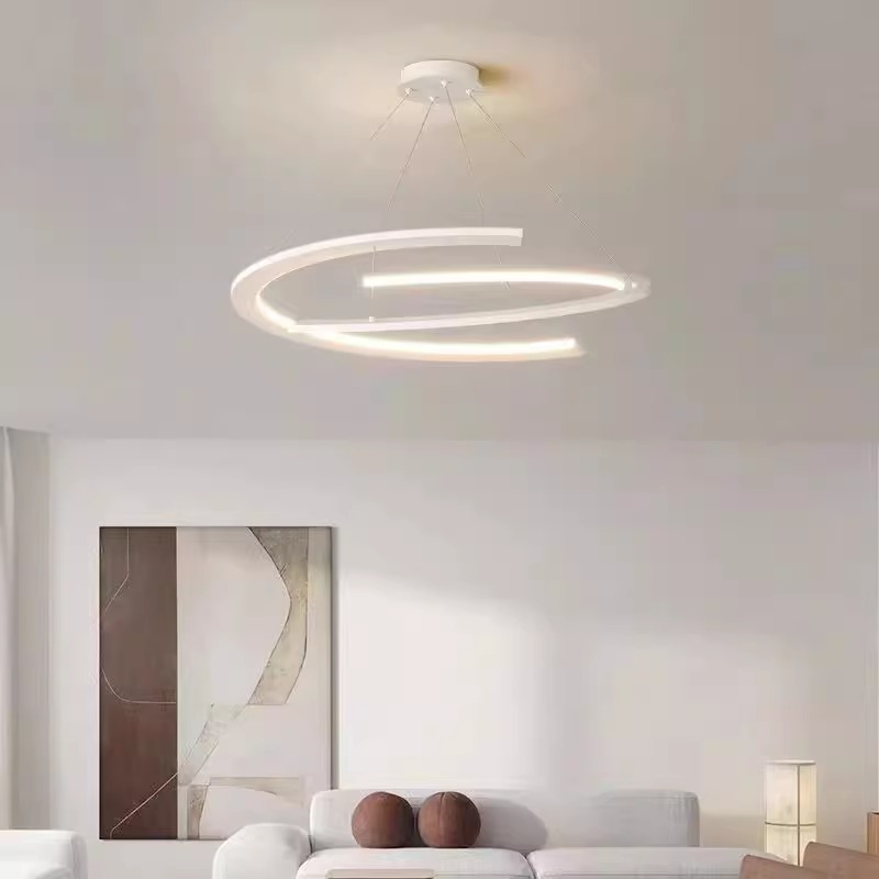 现代前台极简卧室led吊灯设计师环形意式北欧餐厅简约书房咖啡馆