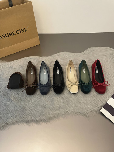 CGOU家配裙子仙女风圆头浅口单鞋