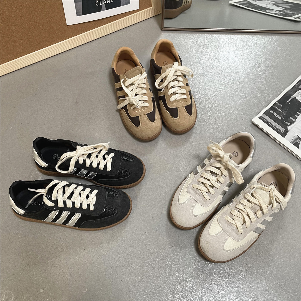 美式小白鞋女德训鞋训练CHIC经典复古百搭平底跑步阿甘运动鞋板鞋