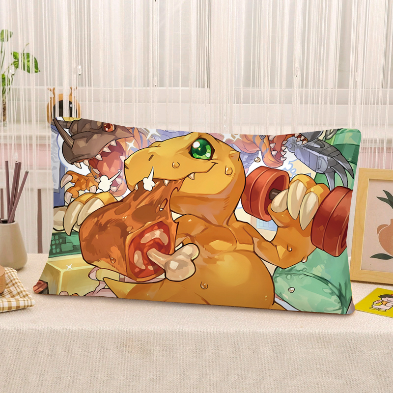 卡通数码宝贝可爱水晶绒枕套男生寝室学生宿舍单人枕头套可水洗