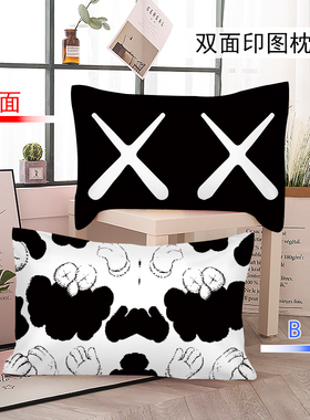 定制芝麻街潮牌卡通单人枕套网红同款可爱少女心学生kaws枕头套子