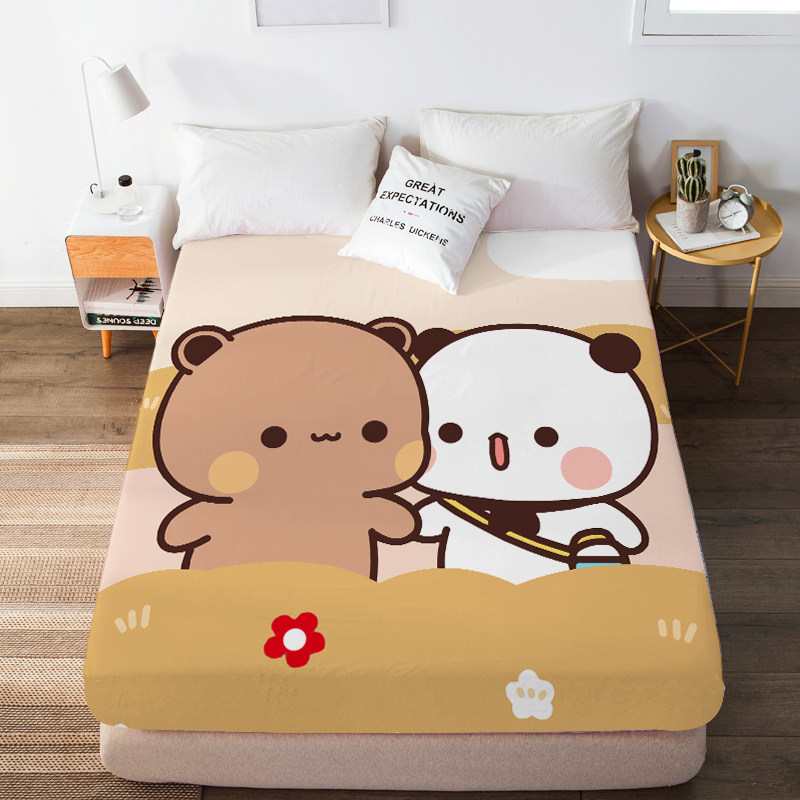 一二布布床笠情侣熊猫印图磨毛家用儿童床垫保护罩子防尘可机洗,床上用品,床笠,淘宝优惠券,粉丝福利购,淘宝优惠卷