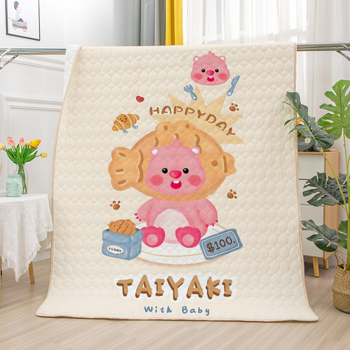 loopy露比小海狸系列牛奶绒办公室午休毯少女心空调沙发盖毯儿童