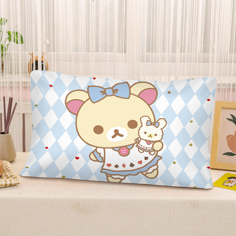 轻松熊卡通水晶绒枕套可爱小熊女生寝室学生宿舍居家可水洗枕头套