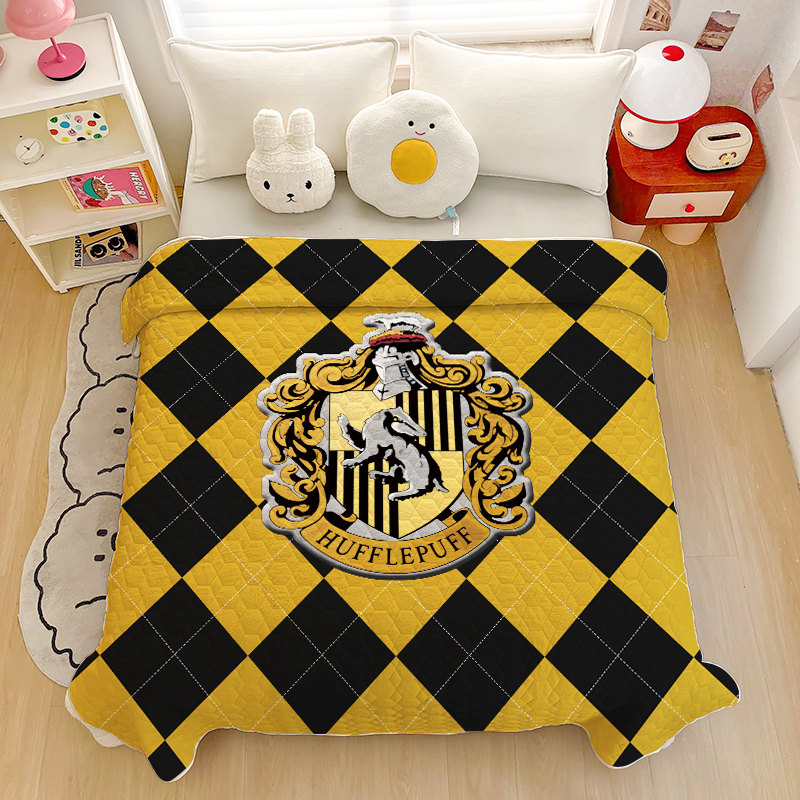 哈利波特毛毯霍格沃兹学院校徽牛奶绒小毯子加厚办公室午休空调毯