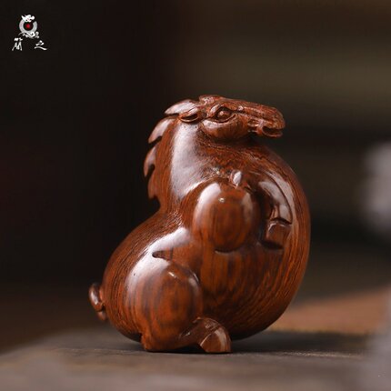 海南黄花梨木雕刻生肖马到成功手把件红木文玩工艺小件家居装饰品