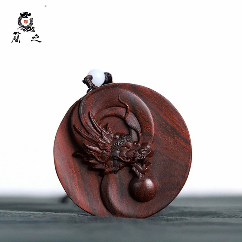 龙行天下龙牌挂件 印度小叶紫檀木文玩把玩物件本命年随身手玩件