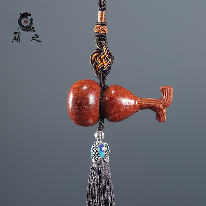 龙头葫芦手把件 印度小叶紫檀木雕男士随身文玩把玩物件挂件手玩
