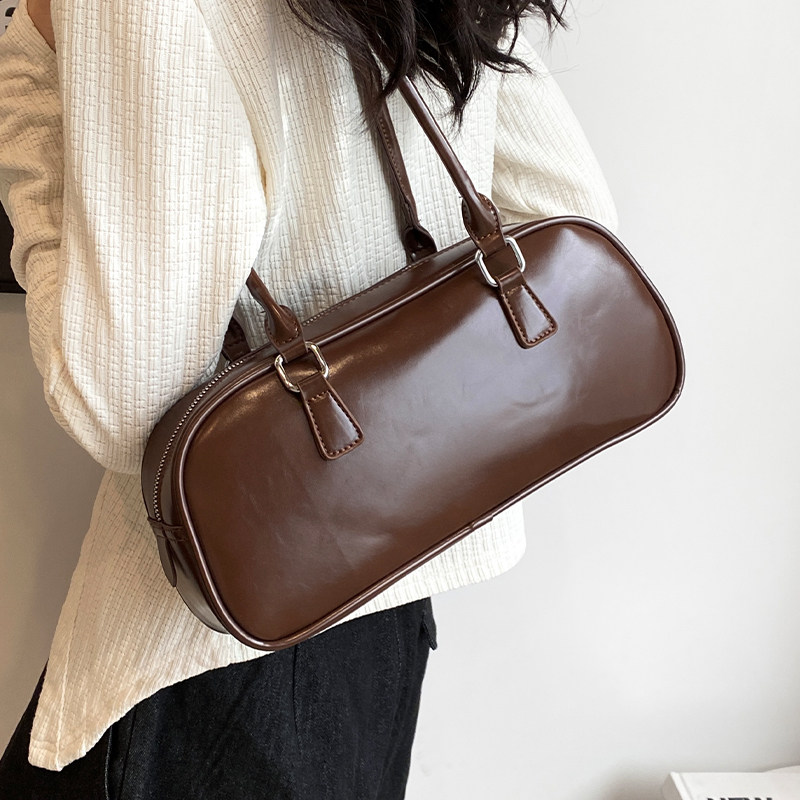 高级感复古腋下包包女2025新款春季时尚通勤保龄球包大容量单肩包,箱包皮具/热销女包/男包,腋下包,淘宝优惠券,粉丝福利购,淘宝优惠卷