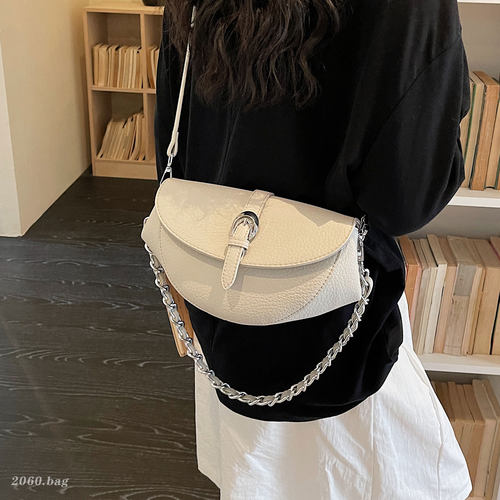 韩国新款马鞍包女2026链条单肩斜挎包百搭小众设计高级感小包包