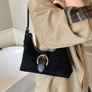 小众设计复古麂皮腋下包2025新款 简约韩国手提包休闲单肩包 女式