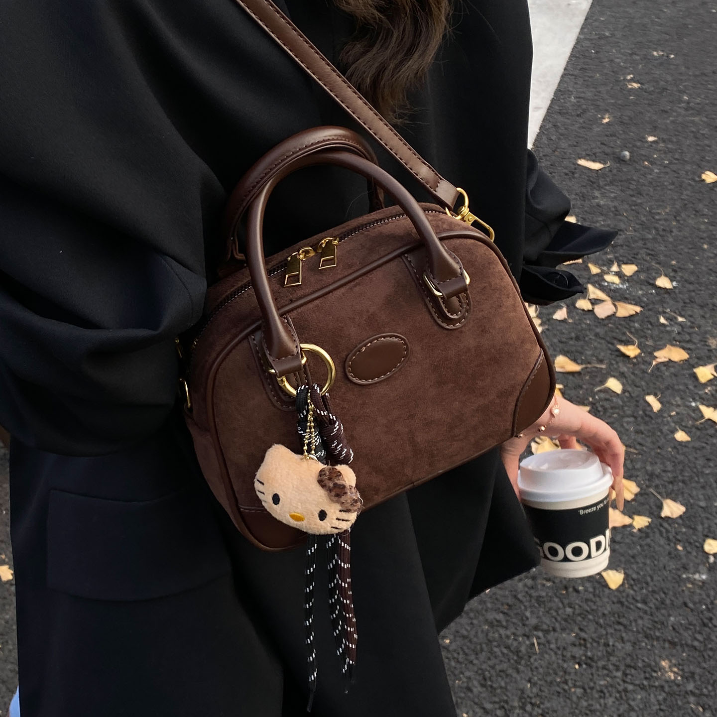 小众设计韩版ins2025秋冬麂皮绒百搭新款女式精致洋气手提单肩包