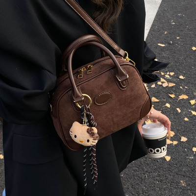 小众设计韩版ins2025秋冬麂皮绒百搭新款女式精致洋气手提单肩包