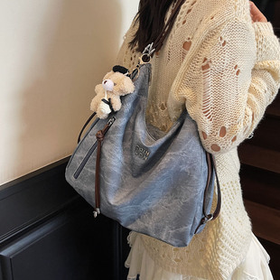 女式 高级感大容量多功能双肩包2025新款 通勤简约单肩包百搭托特包
