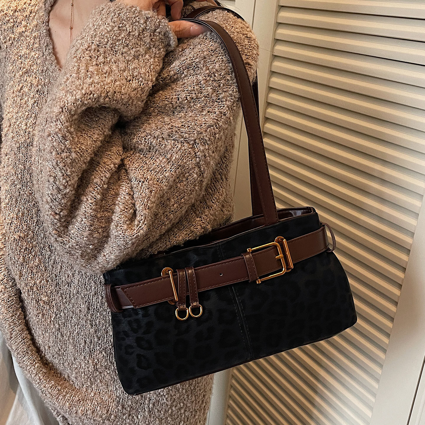 小众豹纹包包女式2025新款潮复古时尚高级感单肩包通勤百搭腋下包,箱包皮具/热销女包/男包,腋下包,淘宝优惠券,粉丝福利购,淘宝优惠卷