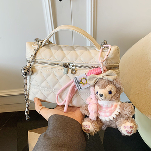 小香风菱格链条手提通勤包包女2025春季 高级感百搭斜挎小方包 新款