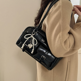 简约上班通勤包 新款 保龄球包高级质感时尚 单肩腋下包包女2025夏季