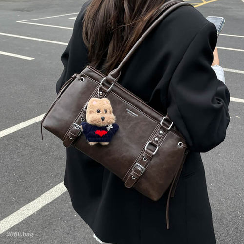 洋气百搭时尚精致气质单肩手提简约皮质高级2026秋季女式腋下包