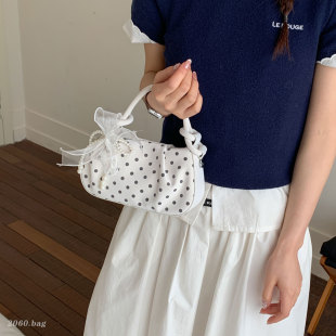 甜美蝴蝶结波点小包女2026新款 小众ins手提迷你单肩斜挎包 韩版