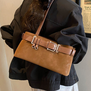 单肩包 小众设计韩版 气质百搭高级感腋下包2025麂皮绒时尚 潮女式