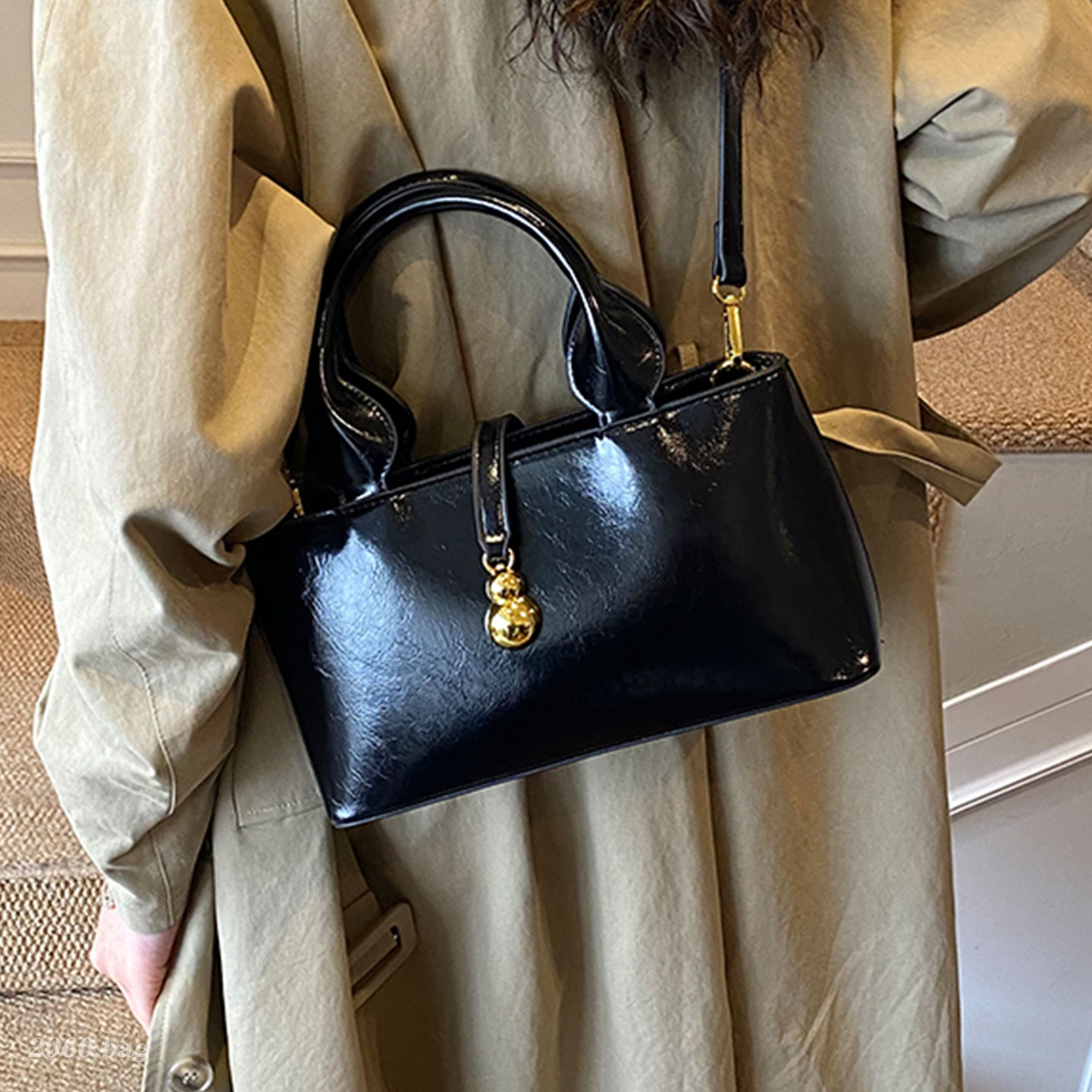 气质韩系时尚皮质精致高级感单肩手提斜挎洋气2025秋冬女式水桶包