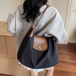 简约百搭大容量托特包 新款 韩版 高级感撞色单肩通勤包包女2025夏季
