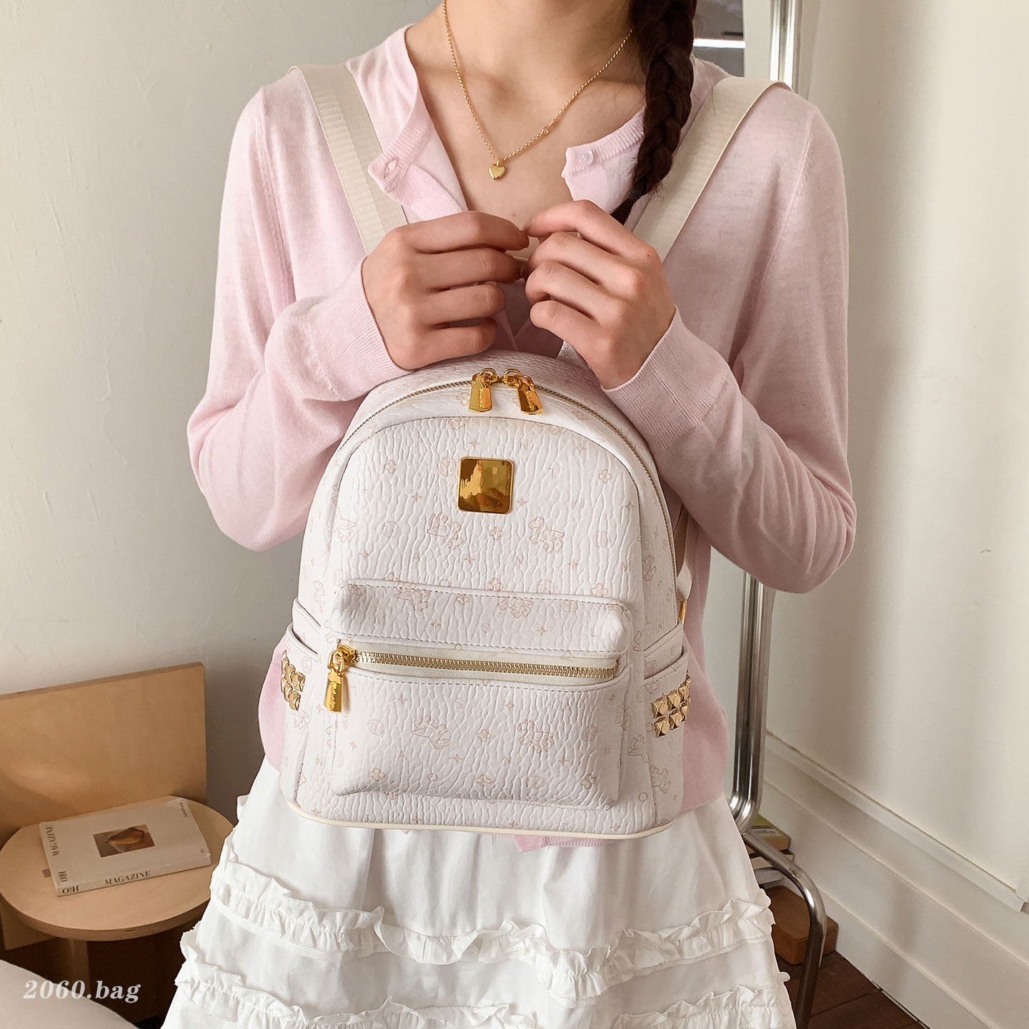 休闲卡通印花大容量双肩包包2026新款女通勤上课学生背包简约洋气,箱包皮具/热销女包/男包,双肩背包,淘宝优惠券,粉丝福利购,淘宝优惠卷