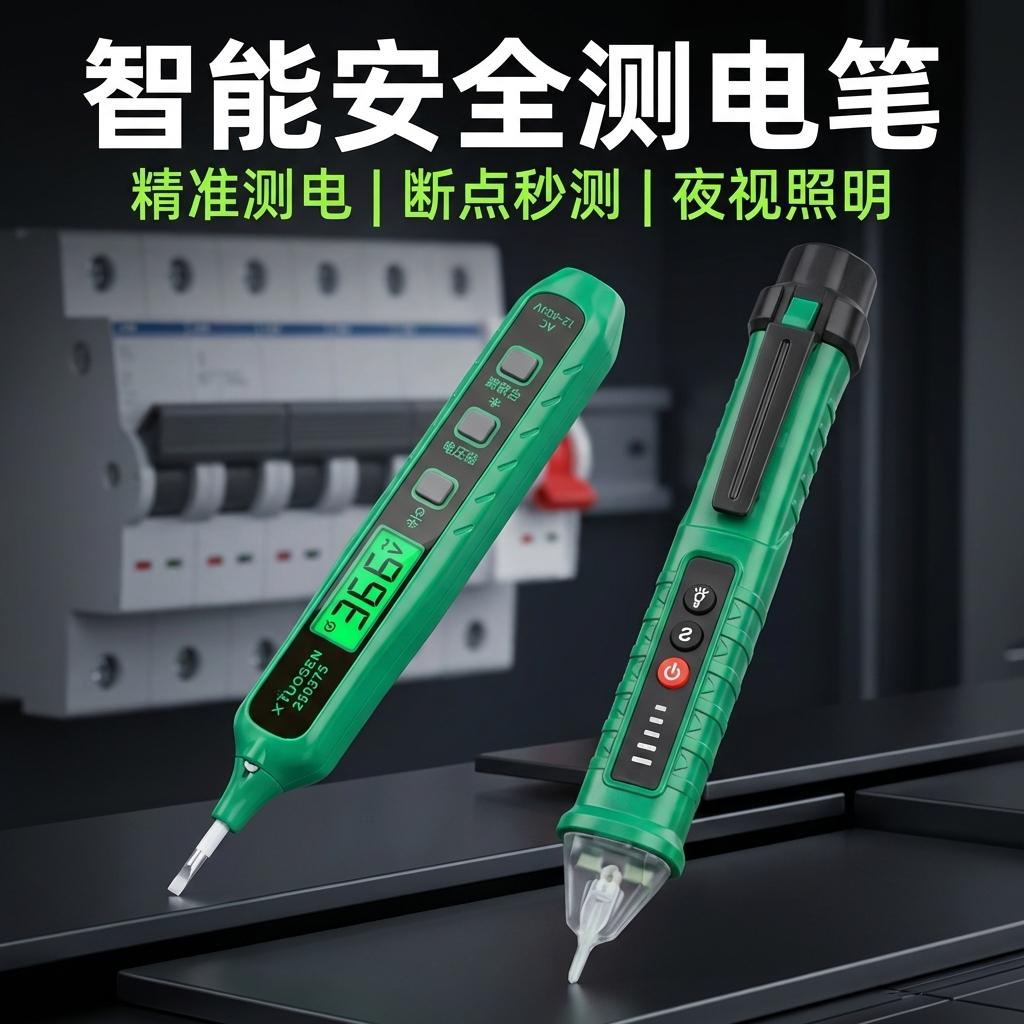拓森通断检测试电笔新款电工专用电笔全自动款智能数显感应测电笔