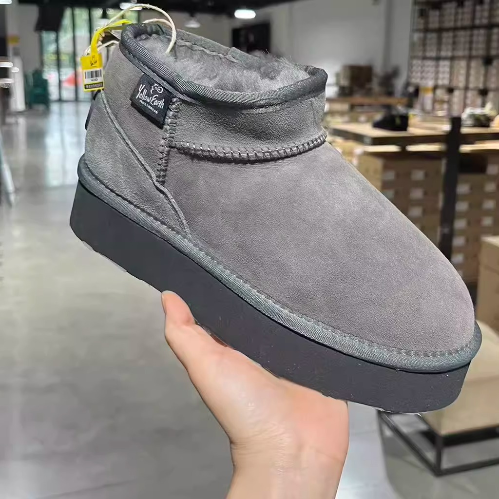 yellowearth羊皮毛一体增高厚底雪地靴女经典百搭吉娜迷你靴MI61N