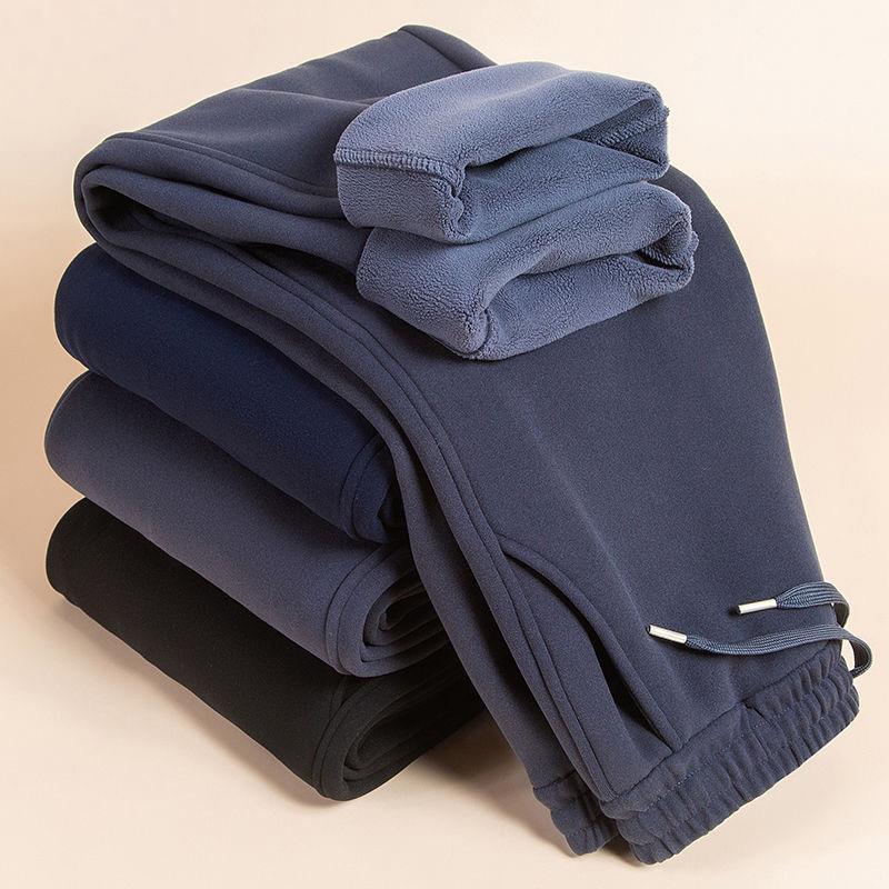 山东即墨源头工厂中山卫裤广州十三行羊羔绒冬季男加绒加厚保暖裤