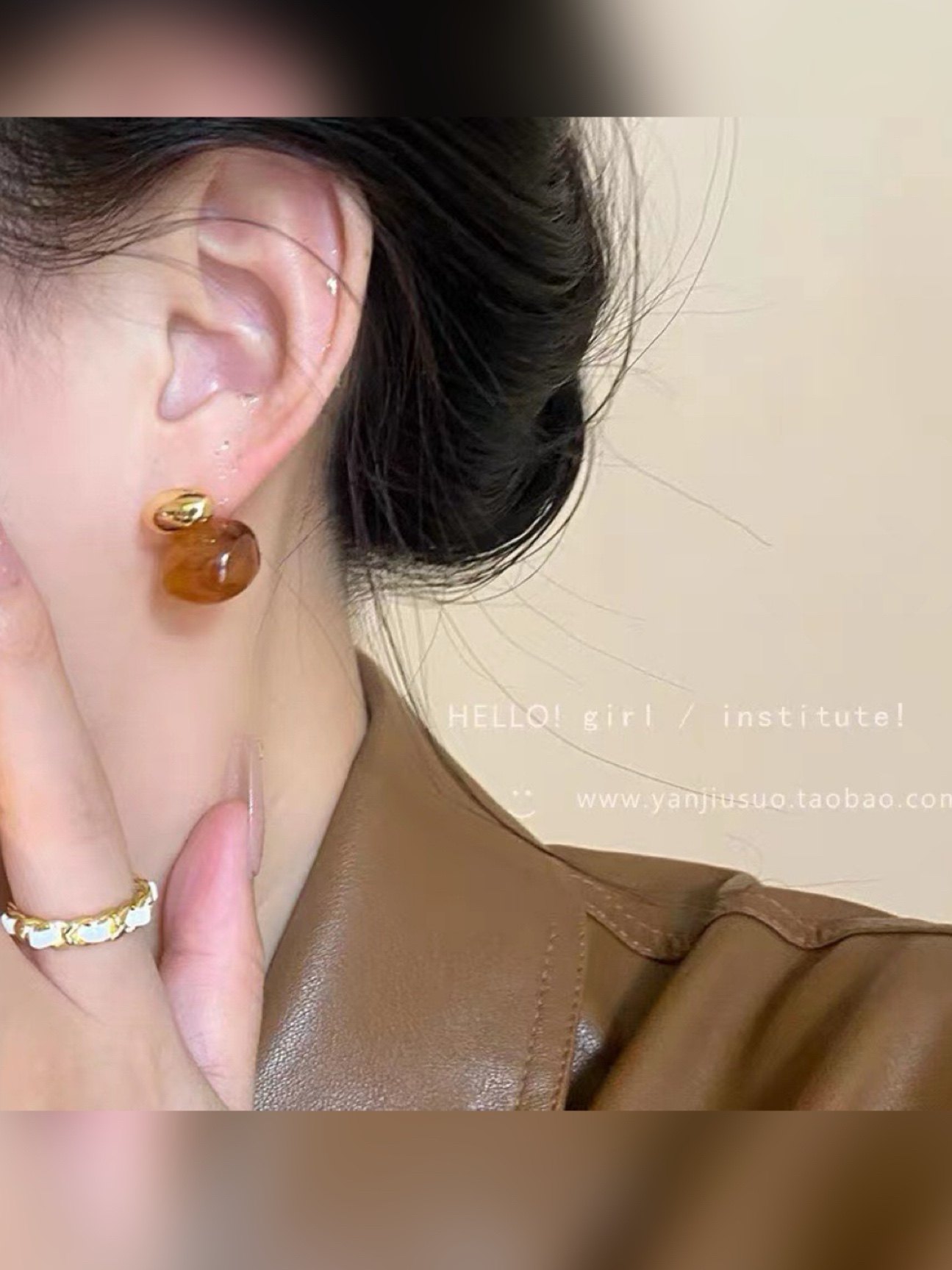 法式复古豆豆耳钉不规则树脂耳环个性简约百搭气质高级感小巧耳饰,饰品/流行首饰/时尚饰品新,耳环,淘宝优惠券,粉丝福利购,淘宝优惠卷