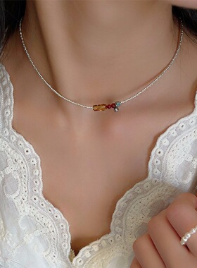 天然石碎银项链 轻奢小众高级感 温柔气质通勤百搭choker