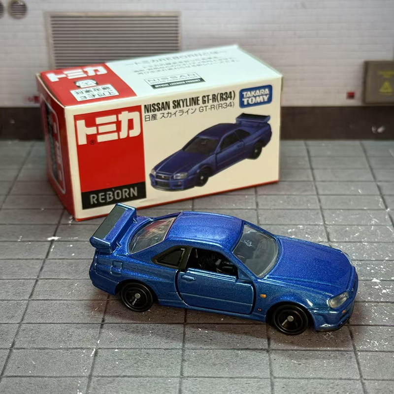 TOMY多美卡合金模型汽车摆件新车天际线 GT-R R34 REBORN重生图片
