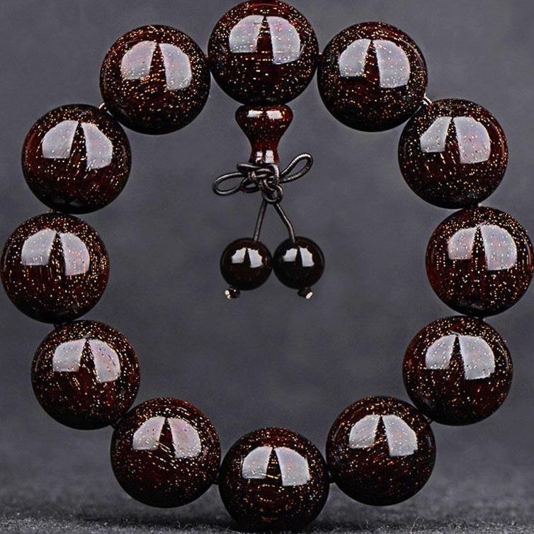 大叶紫檀佛珠手串高密满