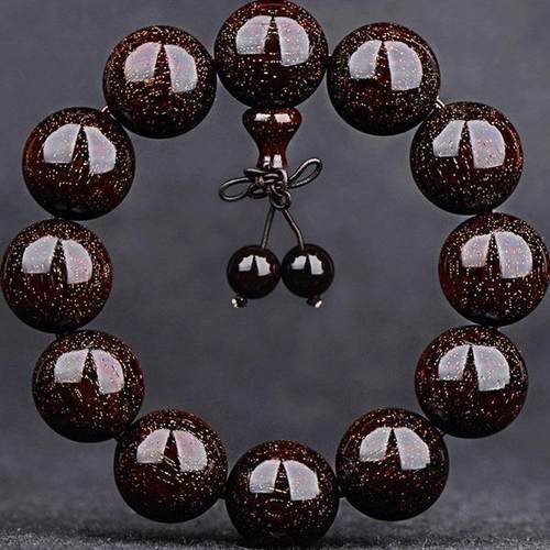 大叶紫檀佛珠手串高密满