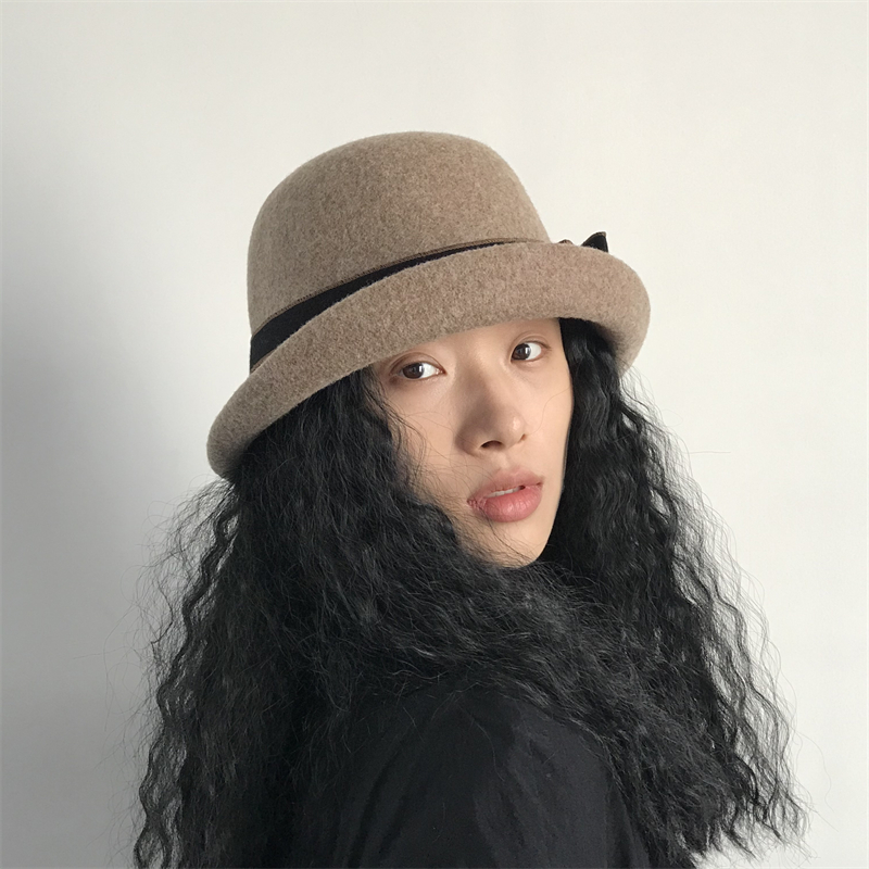 三环路卷边礼帽优雅气质女秋冬帽