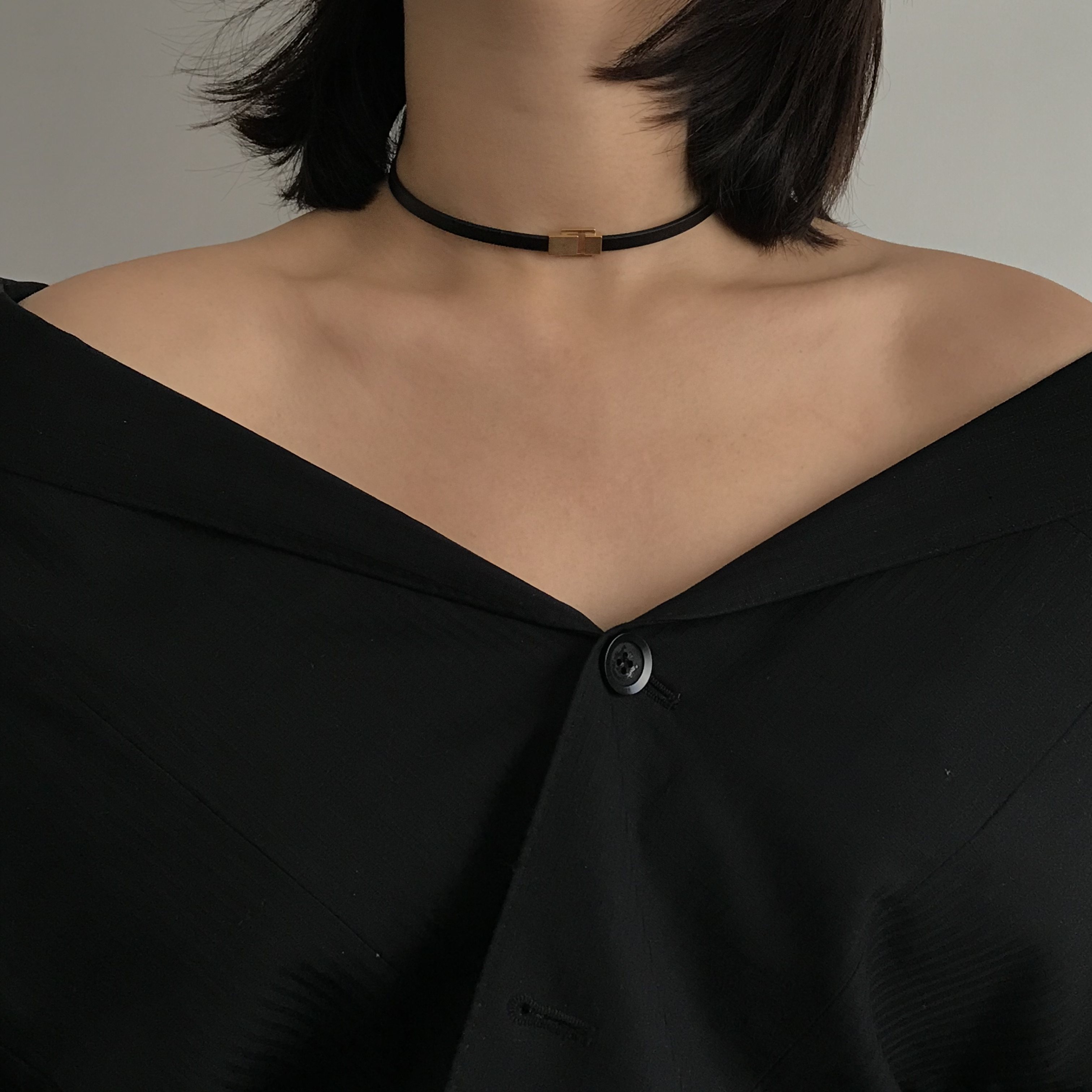 三环路复古金属磁吸皮质choker高级小众设计感项圈黑色皮绳颈链女,饰品/流行首饰/时尚饰品新,项链,淘宝优惠券,粉丝福利购,淘宝优惠卷