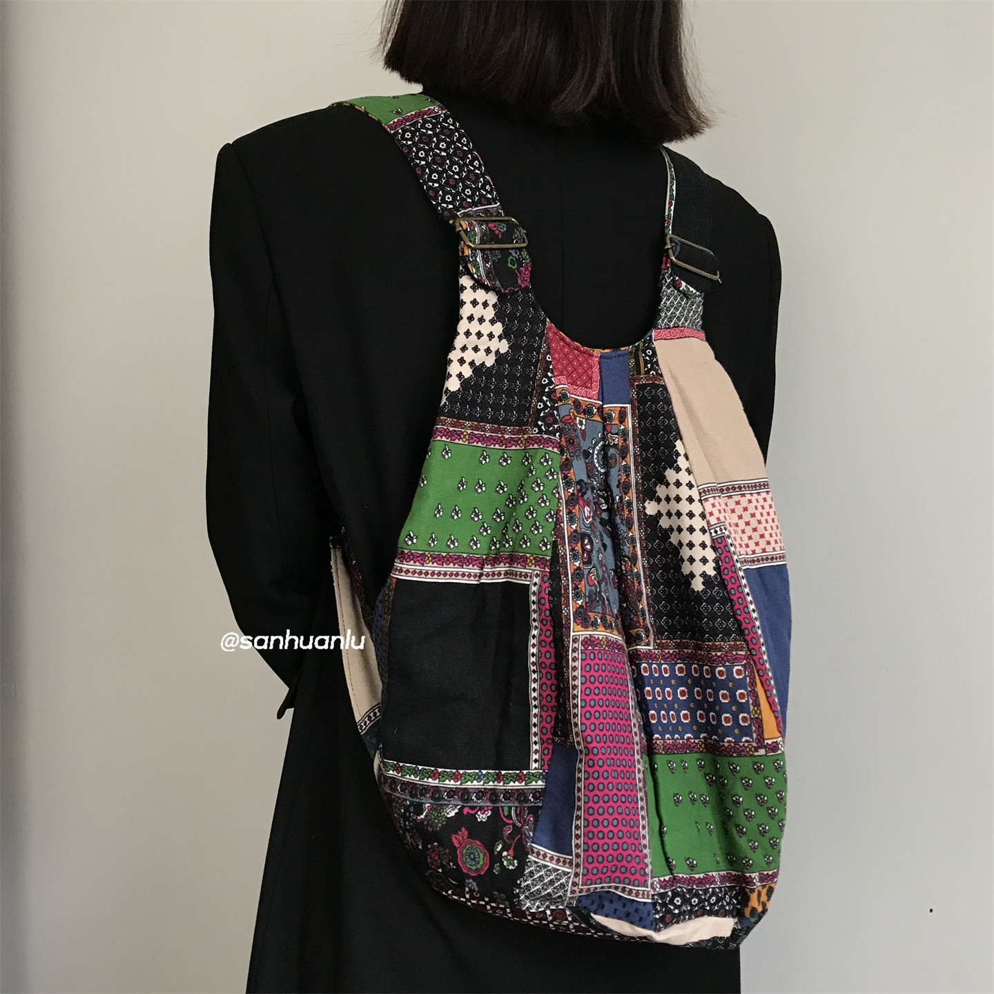 三环路拼布民族风双肩包小众设计感可双肩多用包轻奢拼布花纹文艺,箱包皮具/热销女包/男包,通用款女包,淘宝优惠券,粉丝福利购,淘宝优惠卷