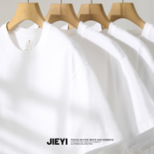 t恤休闲圆领上衣纯棉透气短袖 男女百搭款 上衣夏 白T新款 品质出众